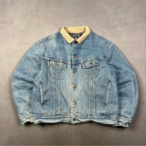 Vintage Stormrider Light Blue Denim Jacket with Tan Corduroy Collar